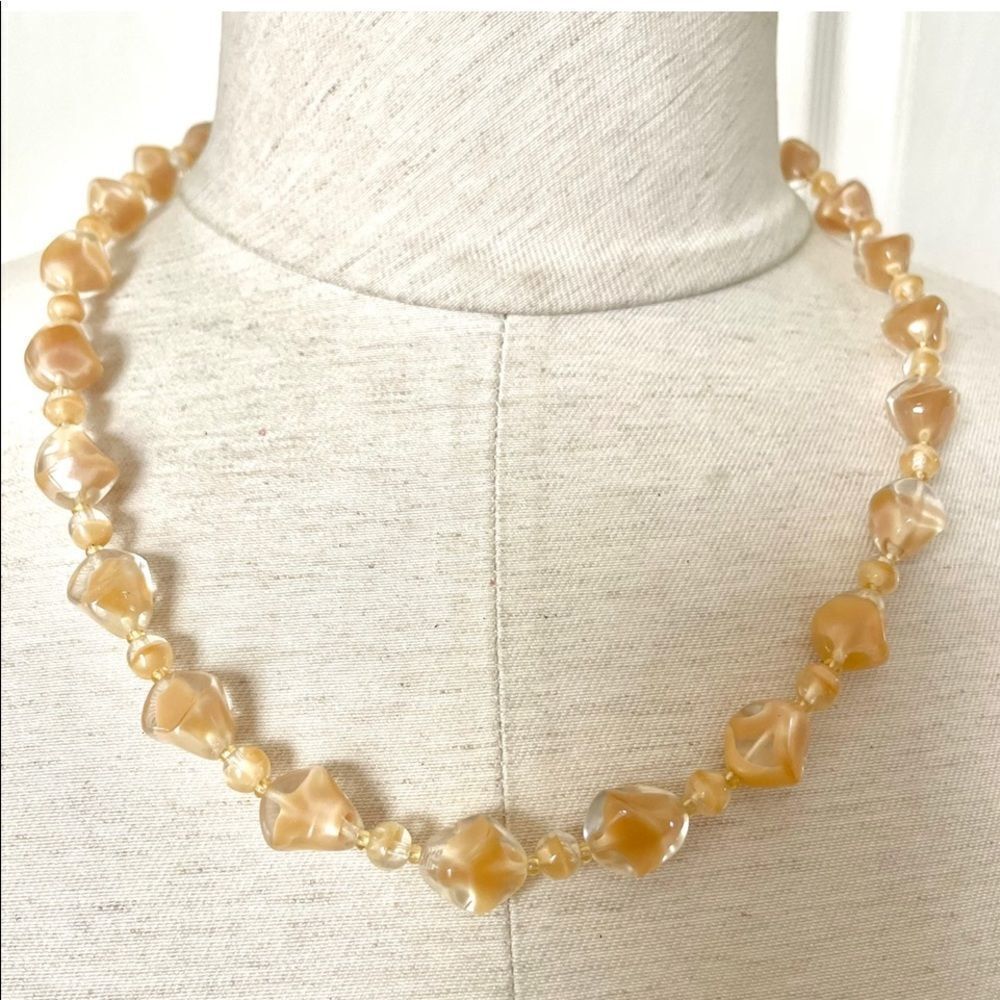 Orange yellow beaded necklace